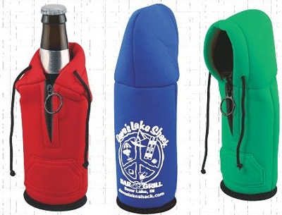 Zipper Jacket with Hoodie and Draw String Bottle Cooler Hoodie