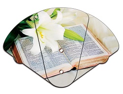 Bible Inspirational Four Part Expanable Hand Fan