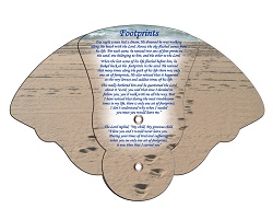 Footprints Inspirational Four Part Expanable Hand Fan
