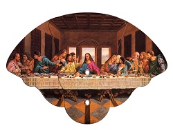 Last Supper Inspirational Four Part Expanable Hand Fan