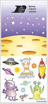 Peel n Play Sticker Sheets of Aliens