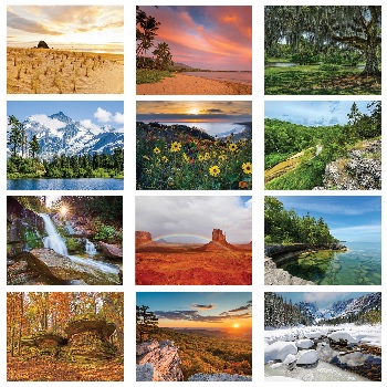 American Scenic Calendar Monthly Scenes