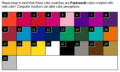 Standard Color Chart for Bike Bottles