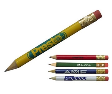 Round Golf Pencils with Erasers Round Golf Pencils with Erasers
