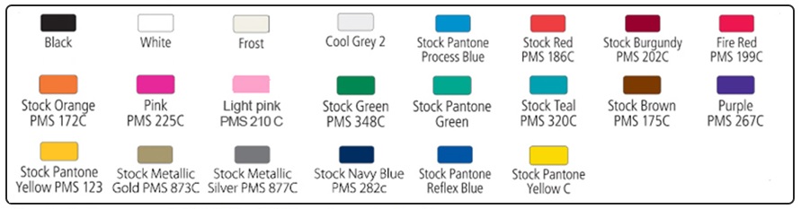 Color Chart for Light Pens